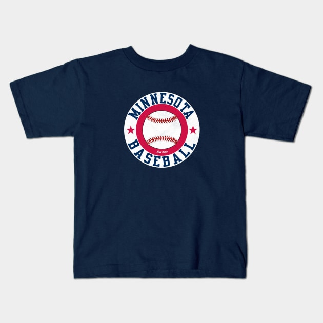 Minnesota Baseball Kids T-Shirt by MulletHappens